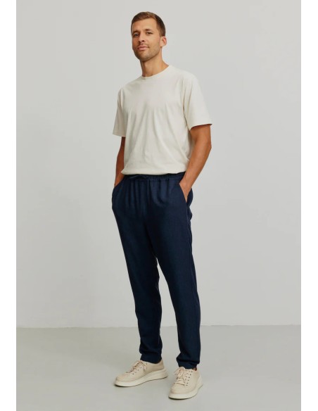 PANTALONE SPORTIVO UOMO IN LINO ED ECOVISCOSA "TANGELO"