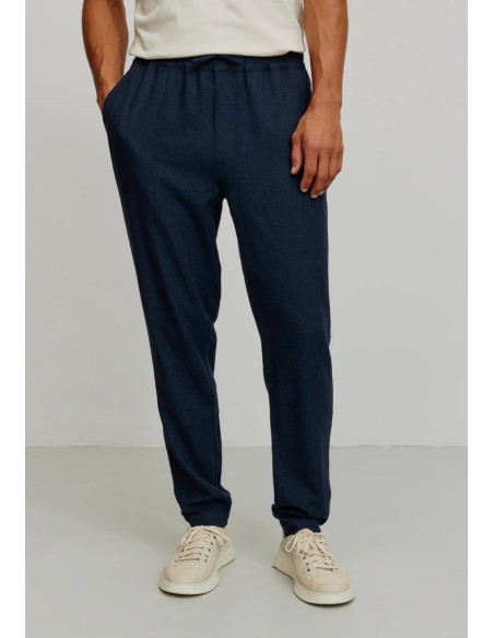 PANTALONE SPORTIVO UOMO IN LINO ED ECOVISCOSA "TANGELO"