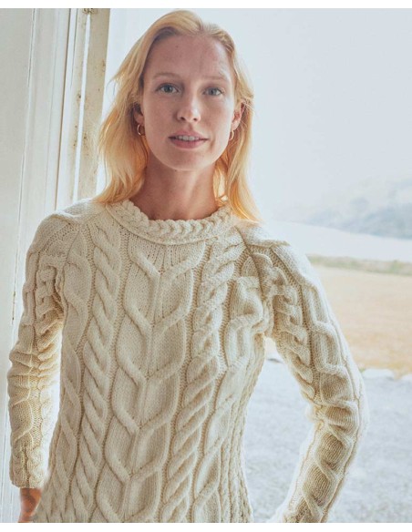 MAGLIONE ARAN IN LANA SUPERSOFT "RAGLAN"