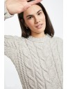 MAGLIONE ARAN IN LANA SUPERSOFT "RAGLAN"