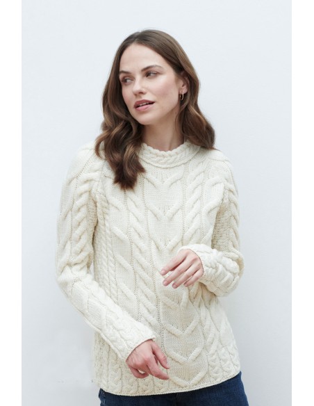 MAGLIONE ARAN IN LANA SUPERSOFT "RAGLAN"