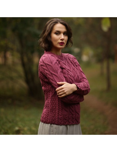 MAGLIONE ARAN IN LANA SUPERSOFT "RAGLAN"