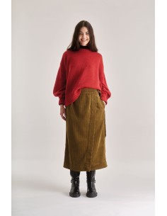 MAGLIONE DONNA IN LANA D'AGNELLO "PALOMA" - ROSSO 2