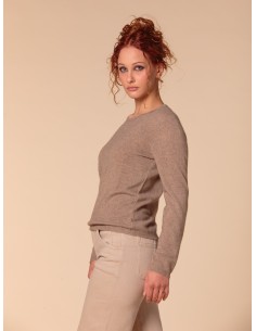 PULL BASIC IN 100% BABY CASHMERE "OLIVIA" - MARRONE 2