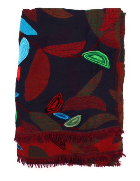 STOLA IN LANA RICAMATA 70X180 "PEACE"