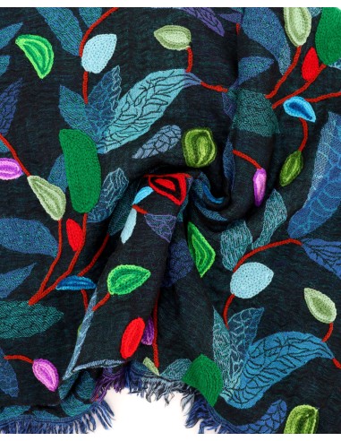 STOLA IN LANA RICAMATA 70X180 "PEACE"