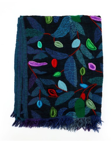 STOLA IN LANA RICAMATA 70X180 "PEACE"