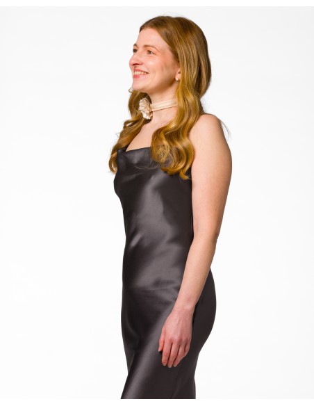 SLIP DRESS IN 100% SETA SATIN "STELLA"