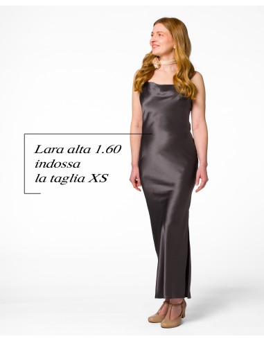 SLIP DRESS IN 100% SETA SATIN "STELLA"