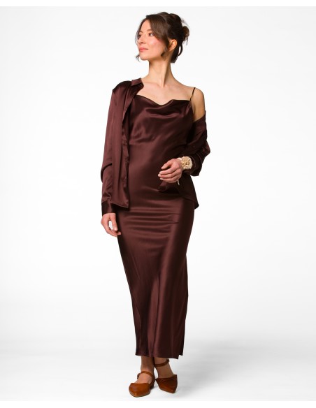 SLIP DRESS IN 100% SETA SATIN "STELLA"