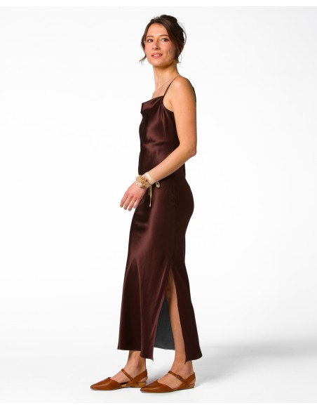 SLIP DRESS IN 100% SETA SATIN "STELLA"