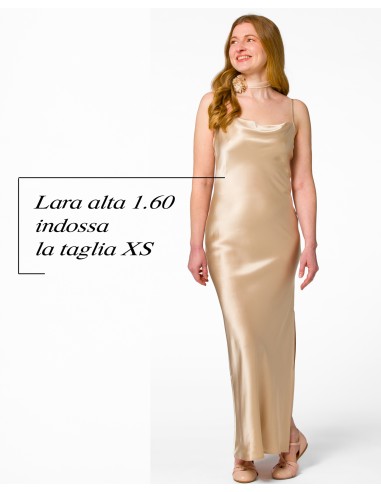 SLIP DRESS IN 100% SETA SATIN "STELLA"