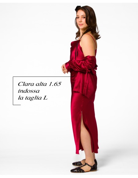 SLIP DRESS IN 100% SETA SATIN "STELLA"