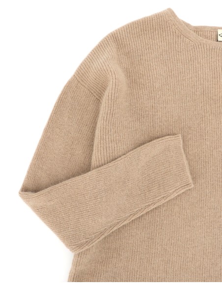 MAGLIONE DONNA SQUADRATO IN 100% LANA DI CAMMELLO