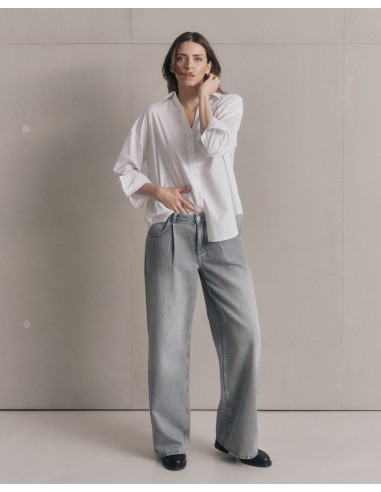 JEANS AMPIO CON PENCES "MARLENE"