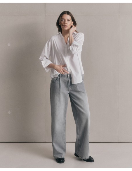 JEANS AMPIO CON PENCES "MARLENE"