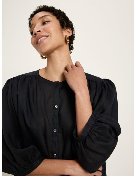 BLUSA A PALLONCINO IN RAMIE