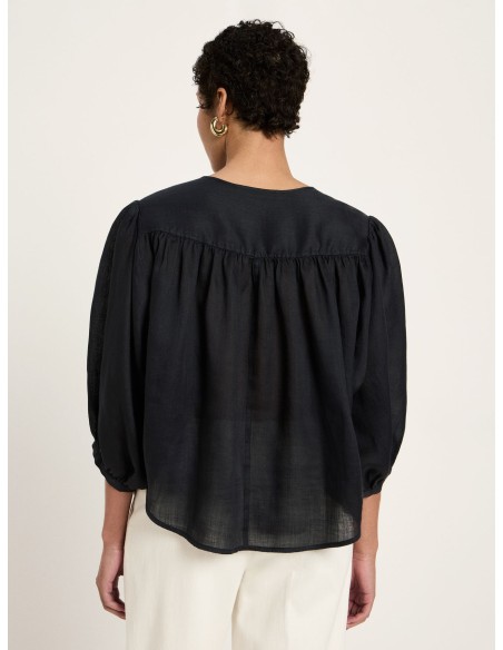 BLUSA A PALLONCINO IN RAMIE