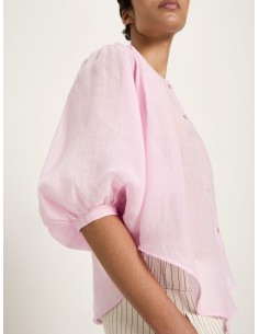 BLUSA A PALLONCINO IN RAMIE - ROSA