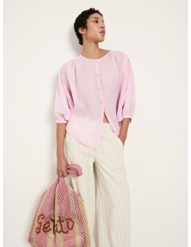 BLUSA A PALLONCINO IN RAMIE