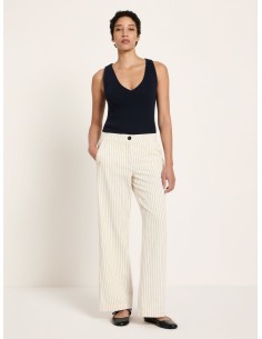 PANTALONE A PALAZZO IN COTONE BIOLOGICO GESSATO