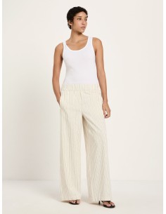 PANTALONE AMPIO CON ELASTICO IN COTONE BIOLOGICO GESSATO