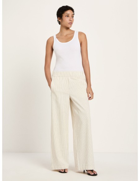 PANTALONE AMPIO CON ELASTICO IN COTONE BIOLOGICO GESSATO