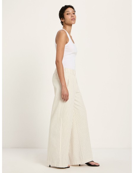 PANTALONE AMPIO CON ELASTICO IN COTONE BIOLOGICO GESSATO