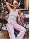 PANTALONE CON PENCES IN COTONE BIOLOGICO