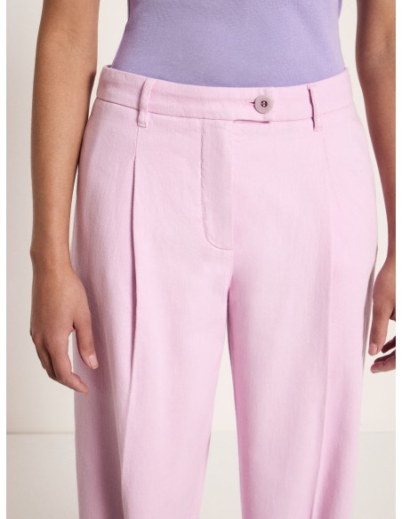 PANTALONE CON PENCES IN COTONE BIOLOGICO