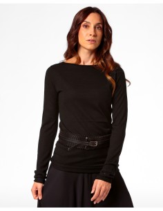 MAGLIA CASHMIRETTA IN SETA E CASHMERE "GRETA" - NERO 2
