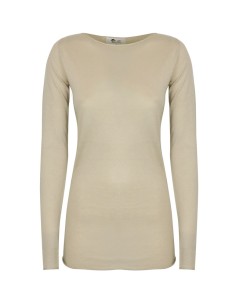 MAGLIA CASHMIRETTA IN SETA E CASHMERE "GRETA" - BEIGE