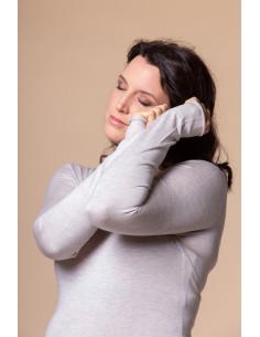 MAGLIA CASHMIRETTA IN SETA E CASHMERE "GRETA" - GRIGIO 2