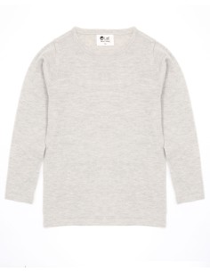 CASHMIRETTA KIDS MANICA LUNGA IN SETA E CASHMERE  - GRIGIO