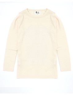 CASHMIRETTA KIDS MANICA LUNGA IN SETA E CASHMERE  - BIANCO