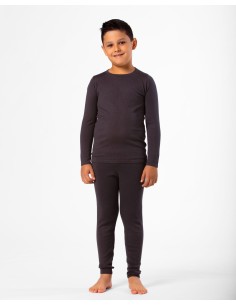 CASHMIRETTA KIDS MANICA LUNGA IN SETA E CASHMERE  - CARBONE 2