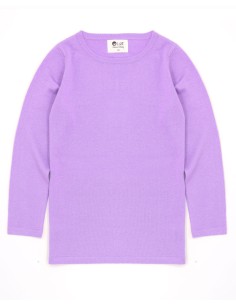 CASHMIRETTA KIDS MANICA LUNGA IN SETA E CASHMERE  - LILLA