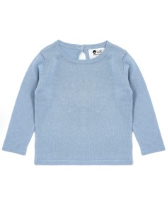 CASHMIRETTA BABY MANICA LUNGA IN SETA E CASHMERE . - CIELO