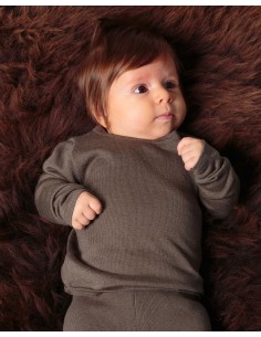 CASHMIRETTA BABY MANICA LUNGA IN SETA E CASHMERE . - LICHENE 2