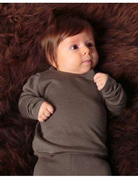 CASHMIRETTA BABY MANICA LUNGA IN SETA E CASHMERE .