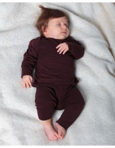 CASHMIRETTA BABY MANICA LUNGA IN SETA E CASHMERE . - MARRONE