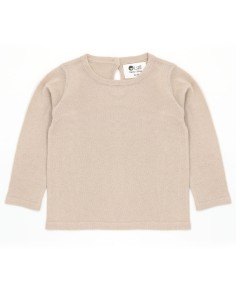 CASHMIRETTA BABY MANICA LUNGA IN SETA E CASHMERE . - BEIGE