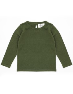 CASHMIRETTA BABY MANICA LUNGA IN SETA E CASHMERE . - KAKI