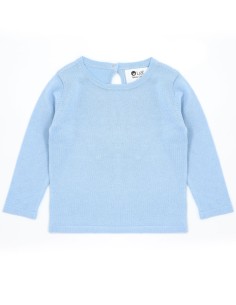 CASHMIRETTA BABY MANICA LUNGA IN SETA E CASHMERE . - AZZURRO