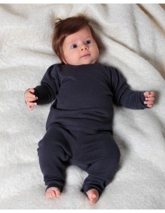 CASHMIRETTA BABY MANICA LUNGA IN SETA E CASHMERE . - CARBONE