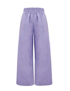 PANTALONE IN SETA E COTONE "TIME" - LILLA