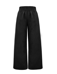 PANTALONE IN SETA E COTONE "TIME" - NERO