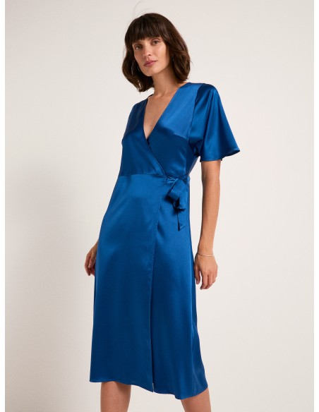 ABITO WRAP IN  SETA SATIN 