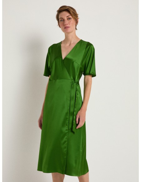 ABITO WRAP IN  SETA SATIN 