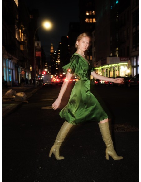 ABITO WRAP IN  SETA SATIN 